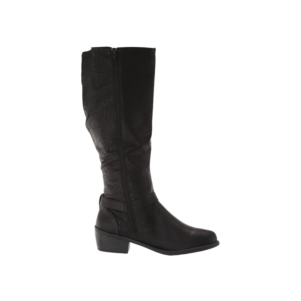 Easy Street Women Luella Plus Knee High Black Embossed Boot Sz 6.5 WIDE CALF NWT - Picture 3 of 8